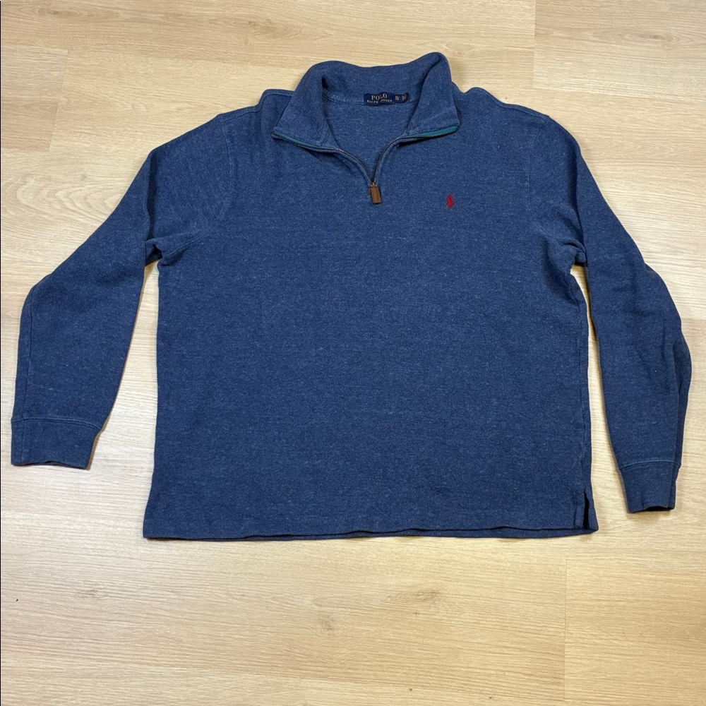 Polo Ralph Lauren Men's Deep Blue Zip-Up 100% Cotton Pullover Sweater XL
